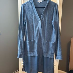Women midi cardigan sheer on the button